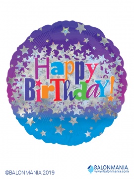 Happy Birthday Bright Stars balon folijski