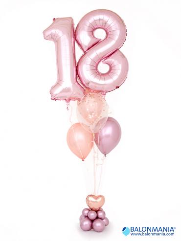 Helij baloni za 18 rođendan buket premium