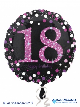 Standard pink Celebration 18 Foil Balloon. round. S55. packed. 43 cm