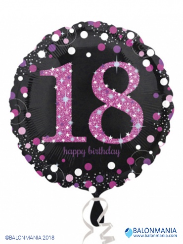 Standard pink Celebration 18 Foil Balloon. round. S55. packed. 43 cm