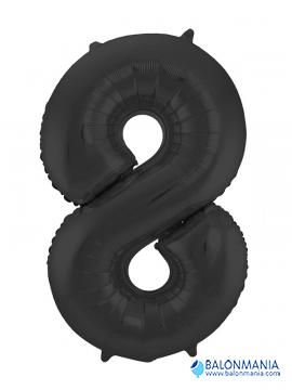 SuperShape Number 8 Black Foil Balloon L34 Packaged 55cm x 86cm