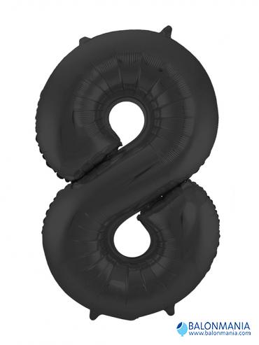 SuperShape Number 8 Black Foil Balloon L34 Packaged 55cm x 86cm