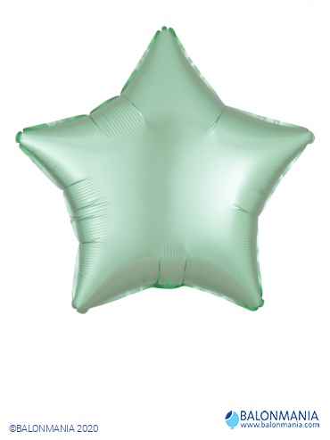 SATIN LUX zvijezda mint zelena balon folijski