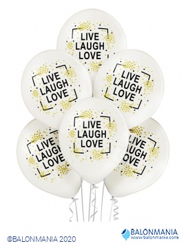 Balon lateks "Live Laugh Love"  6 kom