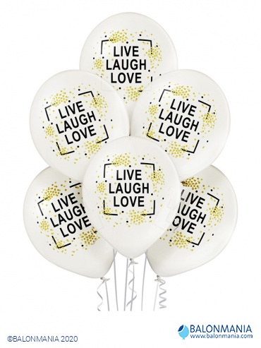 Balon lateks "Live Laugh Love"  6 kom