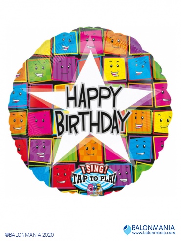 Happy Birthday Faces svirajući balon folijski