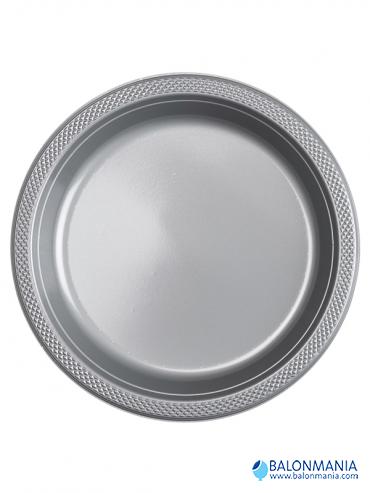 Plastični tanjiri Silver  22.8 cm