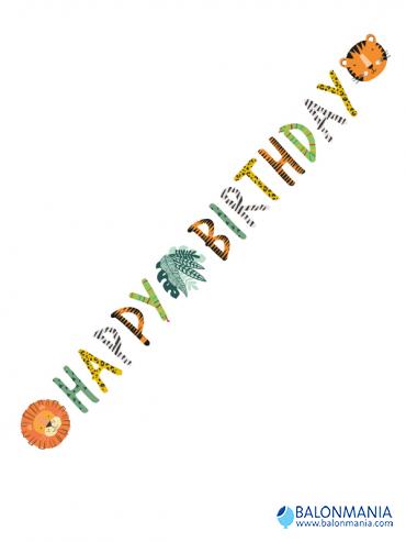 Natpis "Sretan rođendan Get Wild" papirnati 180x15cm