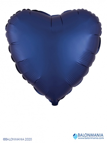 SATIN LUXE srce tamno plavo balon folijski