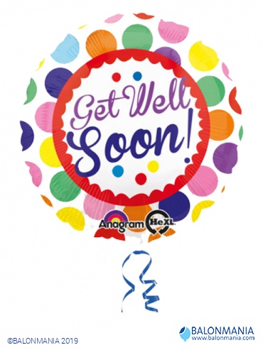 Get Well Soon Dots balon folijski