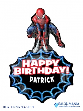 Balon folijski "Spiderman + ime rođendanski"