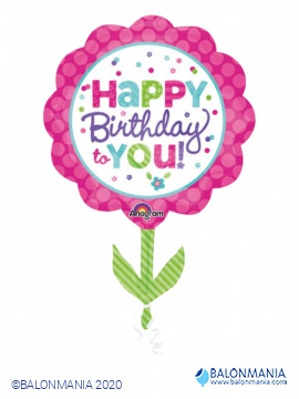 Balon folijski "Happy Birthday cvijet" 