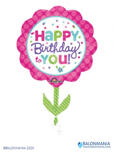 Balon folijski "Happy Birthday cvijet" 