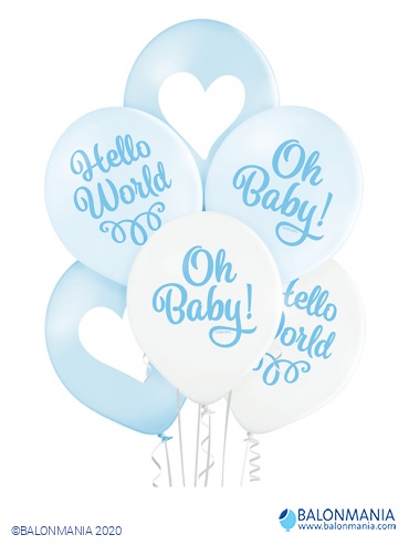 Balon lateks "Oh Baby Boy". 6 kom