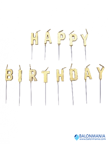 Svjećice HAPPY BIRTHDAY ZLATNA SLOVA