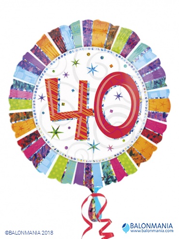 Standard Radiant Birthday 40 Foil Balloon S55 Packaged