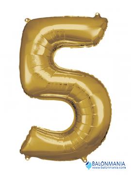 SuperShape Number 4 Gold Foil Balloon L34 Packaged 66cm x 88cm