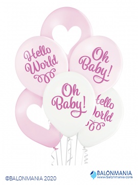 Balon lateks "Oh Baby Girl", 6 kom