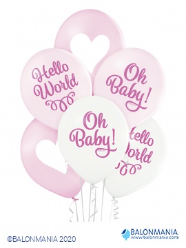 Balon lateks "Oh Baby Girl". 6 kom