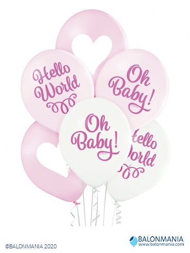 Balon lateks "Oh Baby Girl". 6 kom