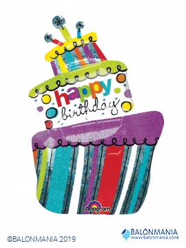 Funky Birthday Cake balon folijski