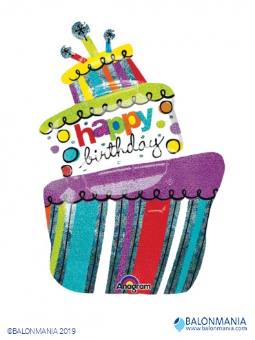 Funky Birthday Cake balon folijski