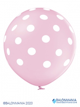 Tačkice pink jumbo balon lateks 1 kom