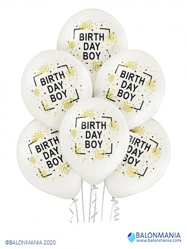 Balon lateks "Rođendan za dječake"  6 kom