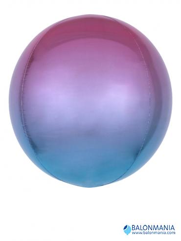 Ombre plavo roza 3D kugla balon