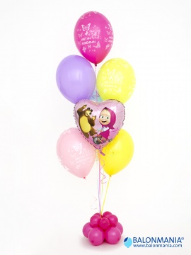 Buket balona Sretan rođendan Maša i leptiri Standard