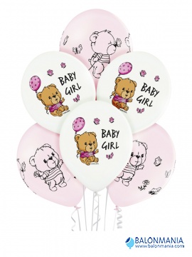 Balon lateks "Cute Baby GIrl" 6 kom