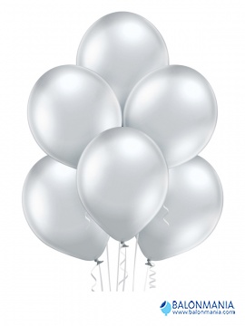 Baloni GLOSSY srebrni 30 cm 6 kom