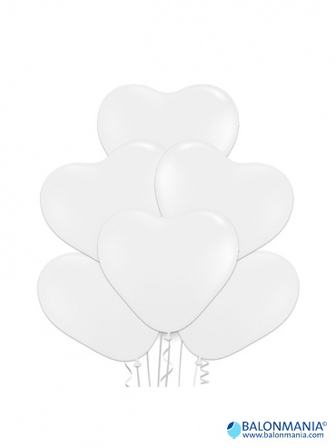 BIJELO SRCE baloni lateks 30 cm (6 kom)