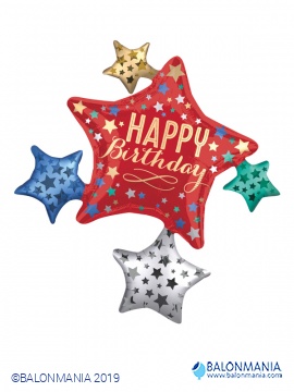 Zvijezde Happy Birthday balon folijski