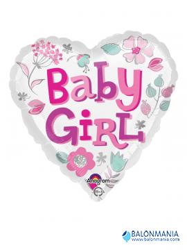 Baby girl srce folijski balon