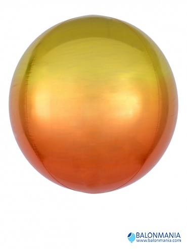 Ombre žuto narandžasta 3D kugla balon