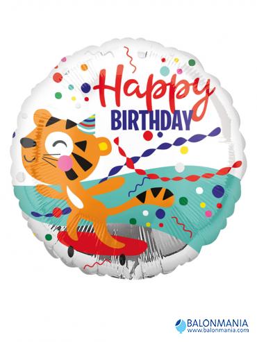 Tigar sretan rođendan folijski balon 