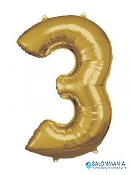 SuperShape Number 5 Gold Foil Balloon L34 Packaged 58cm x 86cm