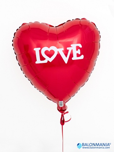 Balon s natpisom LOVE folijski balon srce standard