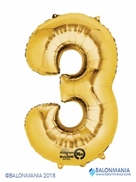 SuperShape Number 5 Gold Foil Balloon L34 Packaged 58cm x 86cm