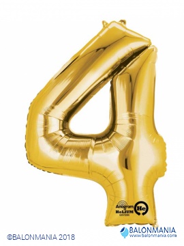 SuperShape Number 3 Gold Foil Balloon L34 Packaged 53cm x 88cm