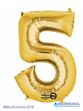 SuperShape Number 4 Gold Foil Balloon L34 Packaged 66cm x 88cm