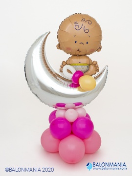 Balonska dekoracija "Pink beba na mjesecu" premium
