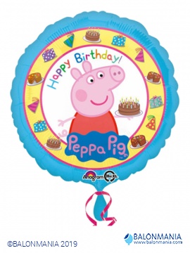 Peppa Pig Happy Birthday balon folijski