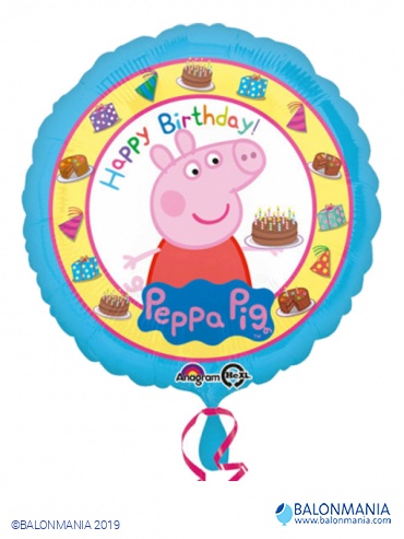 Peppa Pig Happy Birthday balon folijski