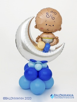 Balonska dekoracija "Plava beba na mjesecu" premium