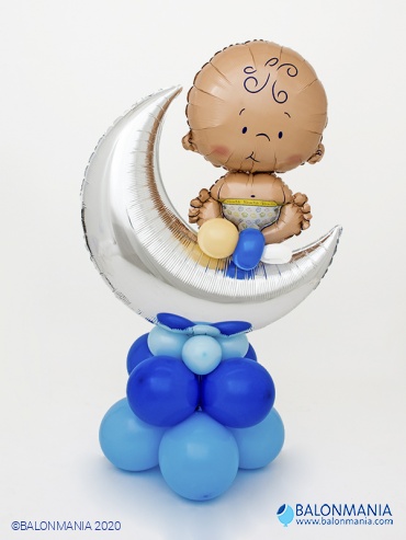 Balonska dekoracija "Plava beba na mjesecu" premium