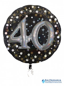Balon broj 40 Sparkling Birthday jumbo folijski 81x81cm