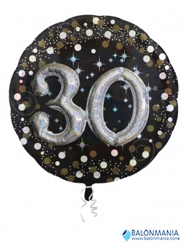 Balon broj 30 Sparkling Birthday jumbo folijski 81x81cm