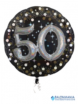 Balon broj 50 Sparkling Birthday jumbo folijski 81x81cm